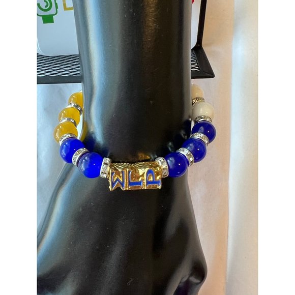 Sigma Gamma Rho Bling Natural Agate Soror Charm Bracelet - Picture 8 of 11